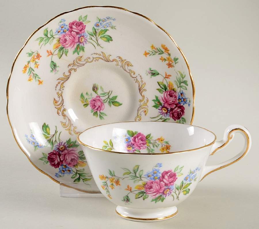 3710a Footed Cup & Saucer Set by Royal Chelsea-1