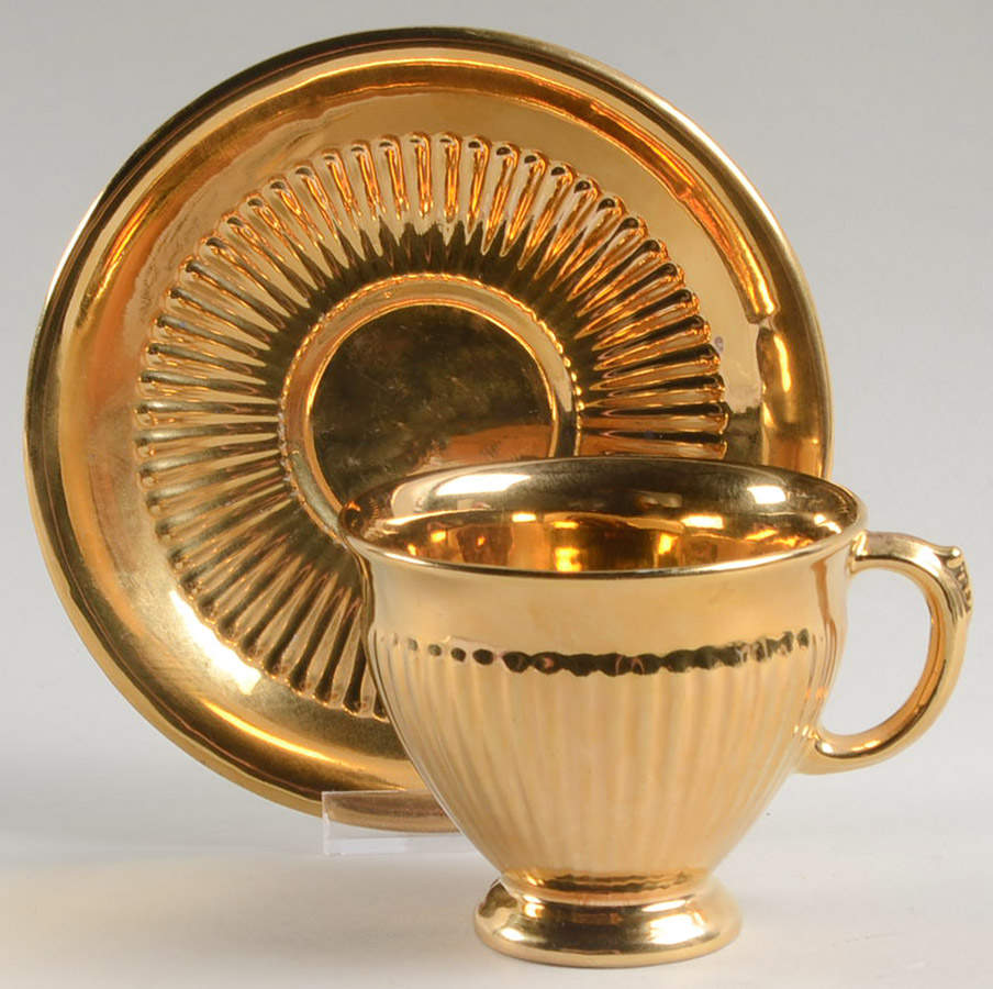 Golden Age Footed Cup & Saucer Set by Royal Winton-1