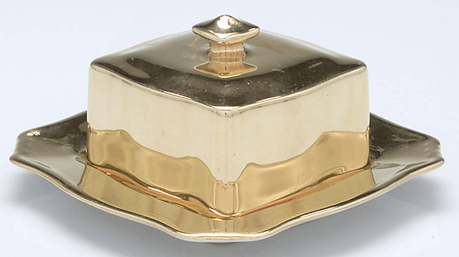 Golden Age Square Covered Butter by Royal Winton-1