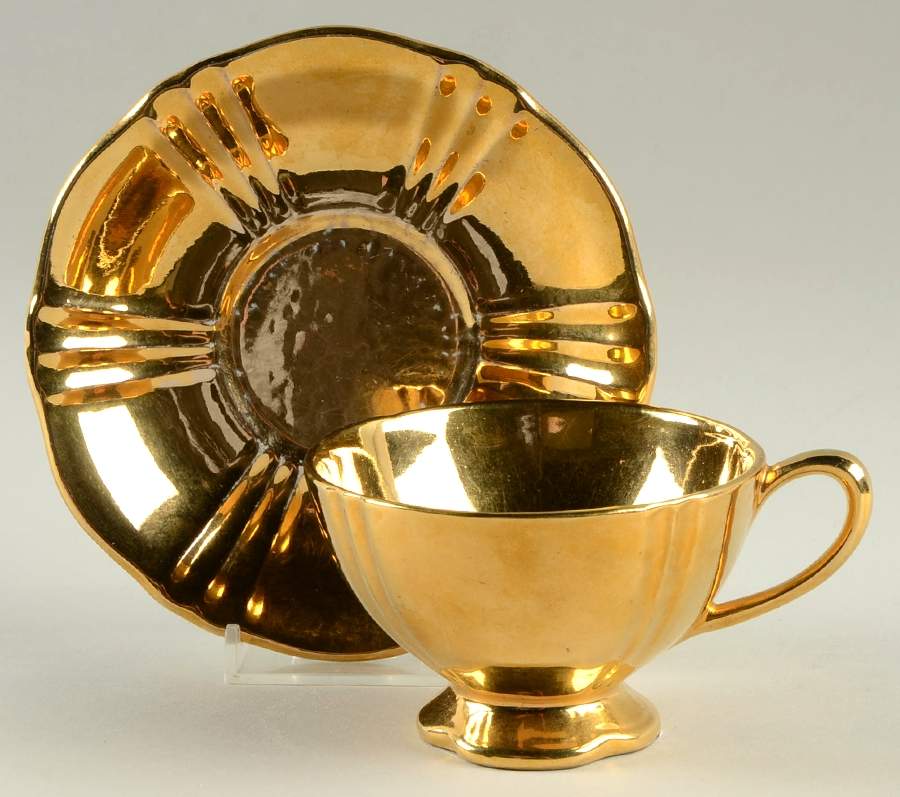 Golden Age Footed Cup & Saucer Set by Royal Winton-1