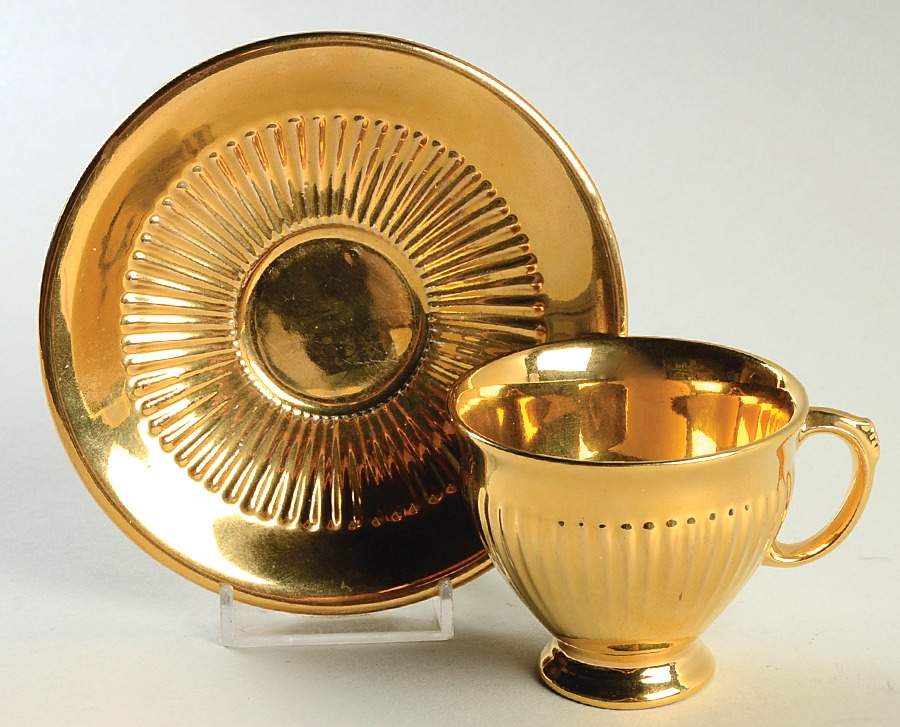 Golden Age Footed Cup & Saucer Set by Royal Winton-1