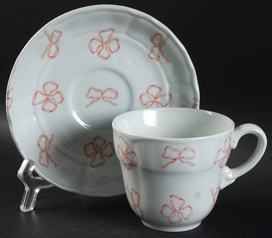 Ribbons Flat Cup & Saucer Set by Royal Tudor-1