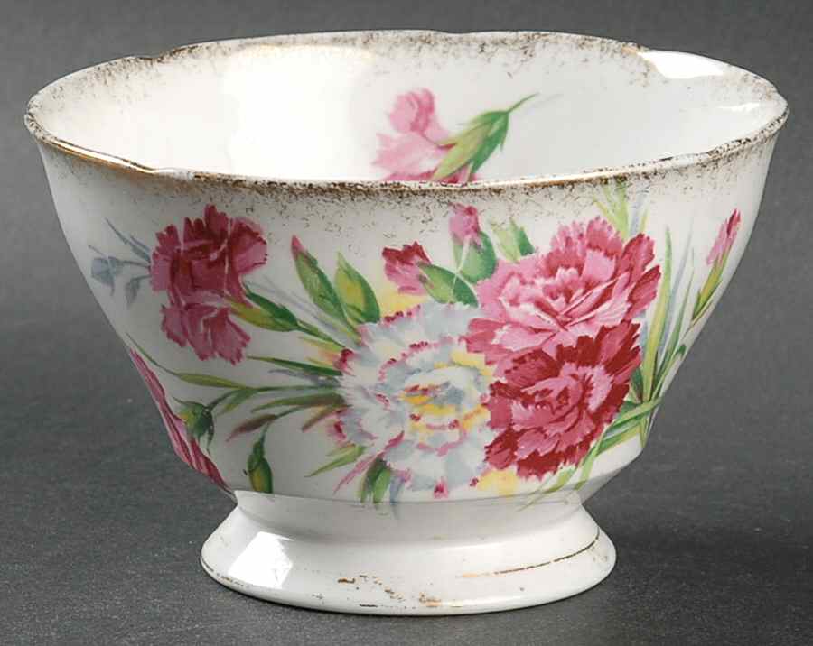 Carnation (Brushed Trim) Open Sugar Bowl by Royal Stafford-1