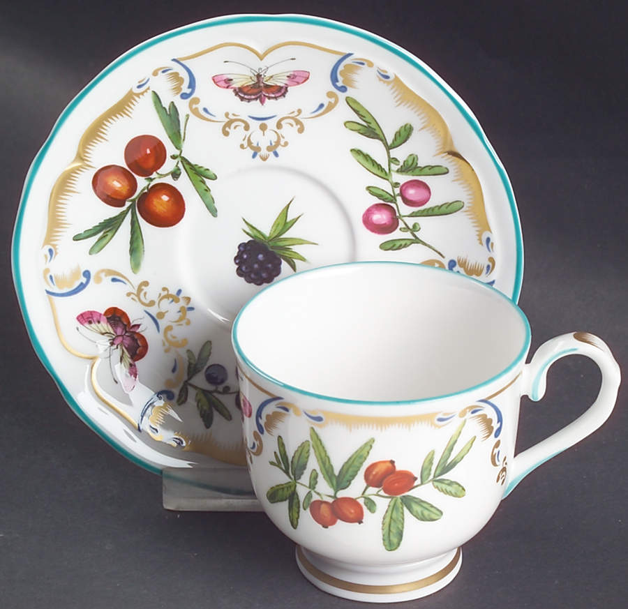 Duke of Gloucester Footed Demitasse Cup & Saucer Set by Royal Worcester-1