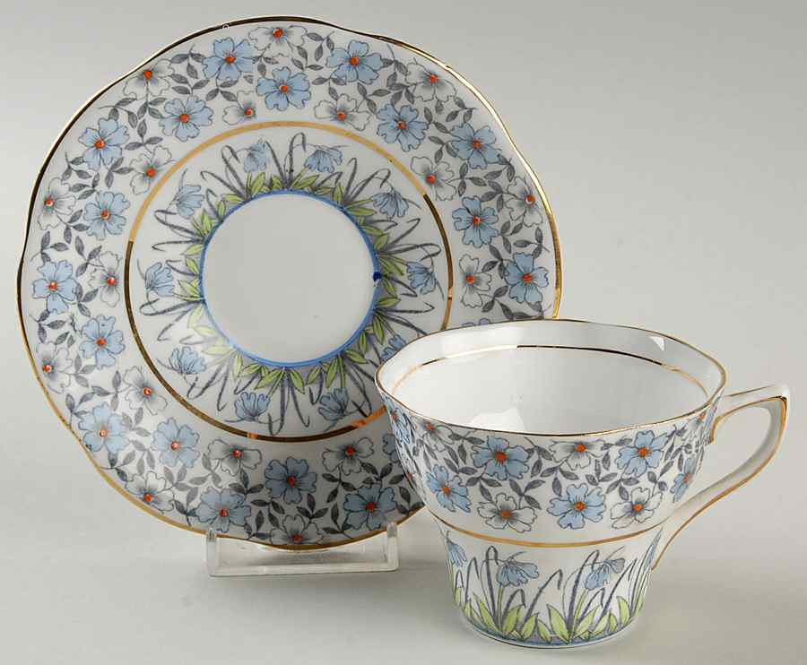 4967 Flat Cup & Saucer Set by Rosina-Queens-1