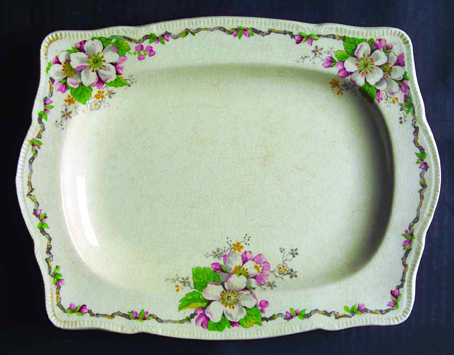 Apple Blossom Cream 10" Rectangular Serving Platter by Royal Winton-1