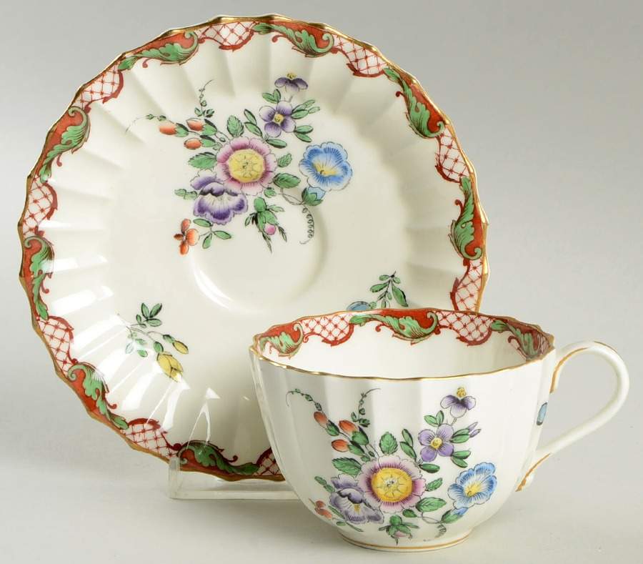 Caroline Footed Cup & Saucer Set by Royal Worcester-1