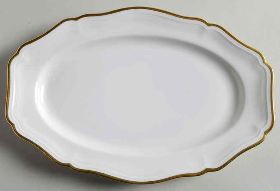 1129 (Chippendale, White) 9" Oval Serving Platter by Rosenthal - Continental-1