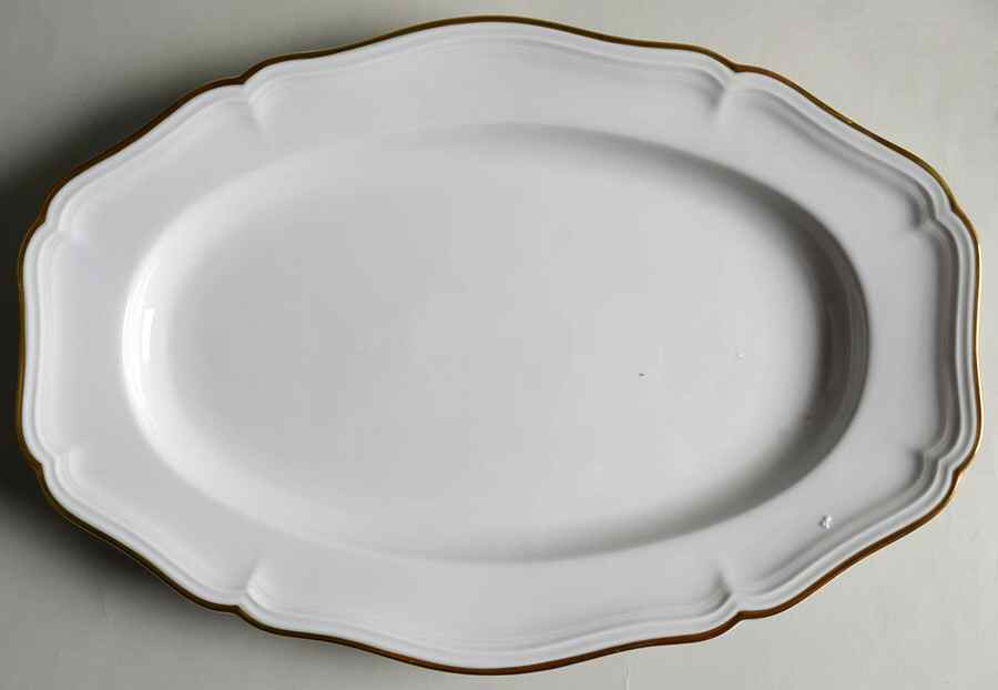 1129 (Chippendale, White) 15" Oval Serving Platter by Rosenthal - Continental-1