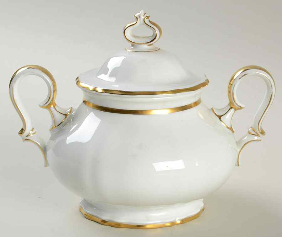1129 (Chippendale, White) Sugar Bowl & Lid by Rosenthal - Continental-1