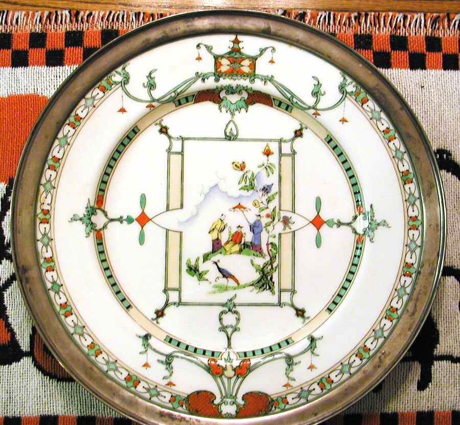 W9882-1 Sterling Rim Dinner Plate by Royal Worcester-1