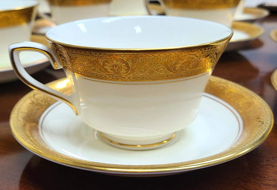 C1393 Flat Cup & Saucer Set by Royal Worcester-1