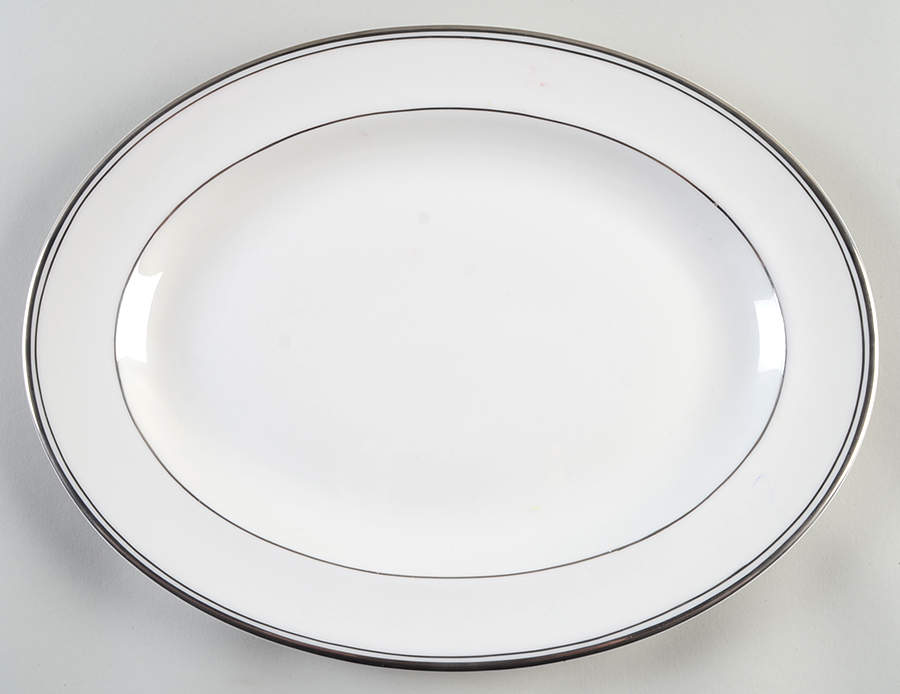 Oxford Platinum 13" Oval Serving Platter by Royal Doulton-1
