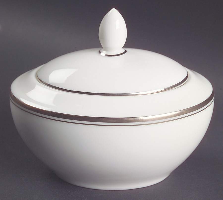Oxford Platinum Sugar Bowl & Lid by Royal Doulton-1