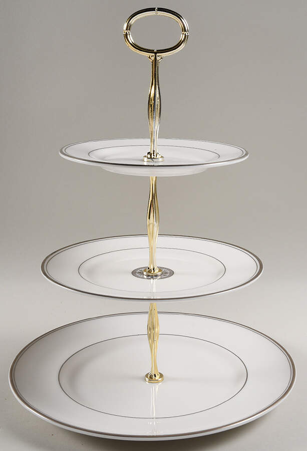Oxford Platinum 13 7/8"-14 1/4" 3-Tiered Serving Tray(DP,SP,BB) HC by Royal Doulton-1