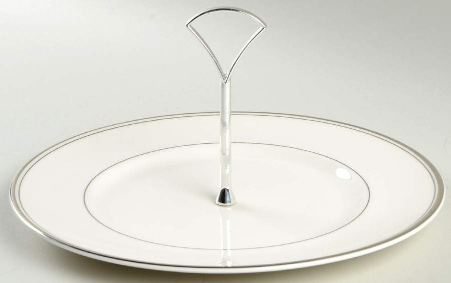 Oxford Platinum Round Serving Plate with Handle (DP) by Royal Doulton-1