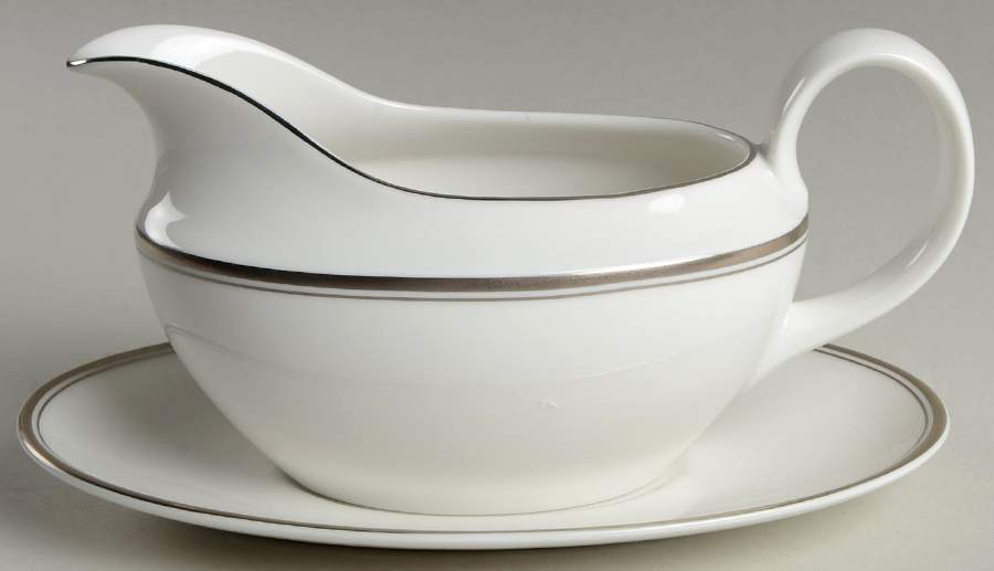 Oxford Platinum Gravy Boat & Underplate by Royal Doulton-1