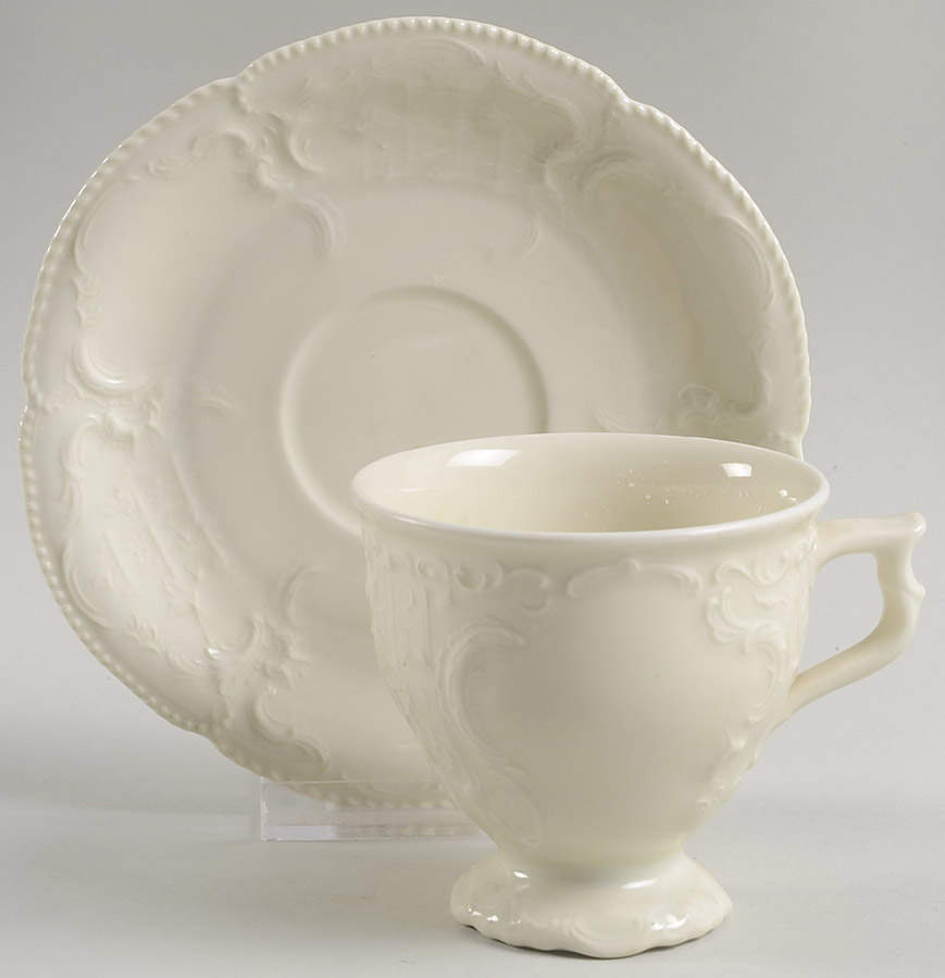 Sanssouci (Ivory, No Trim) Footed Cup & Saucer Set by Rosenthal - Continental-1