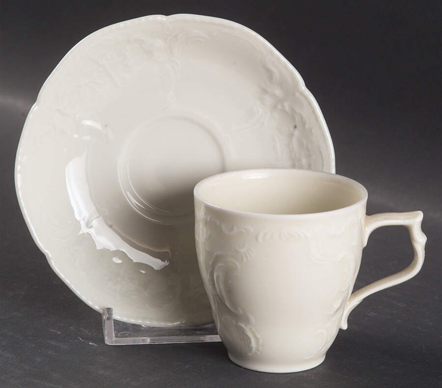 Sanssouci (Ivory, No Trim) Flat Demitasse Cup & Saucer Set by Rosenthal - Continental-1