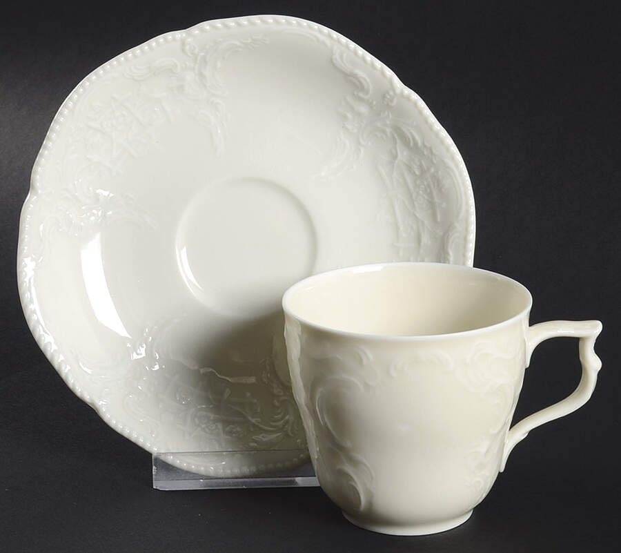 Sanssouci (Ivory, No Trim) Flat Demitasse Cup & Saucer Set by Rosenthal - Continental-1