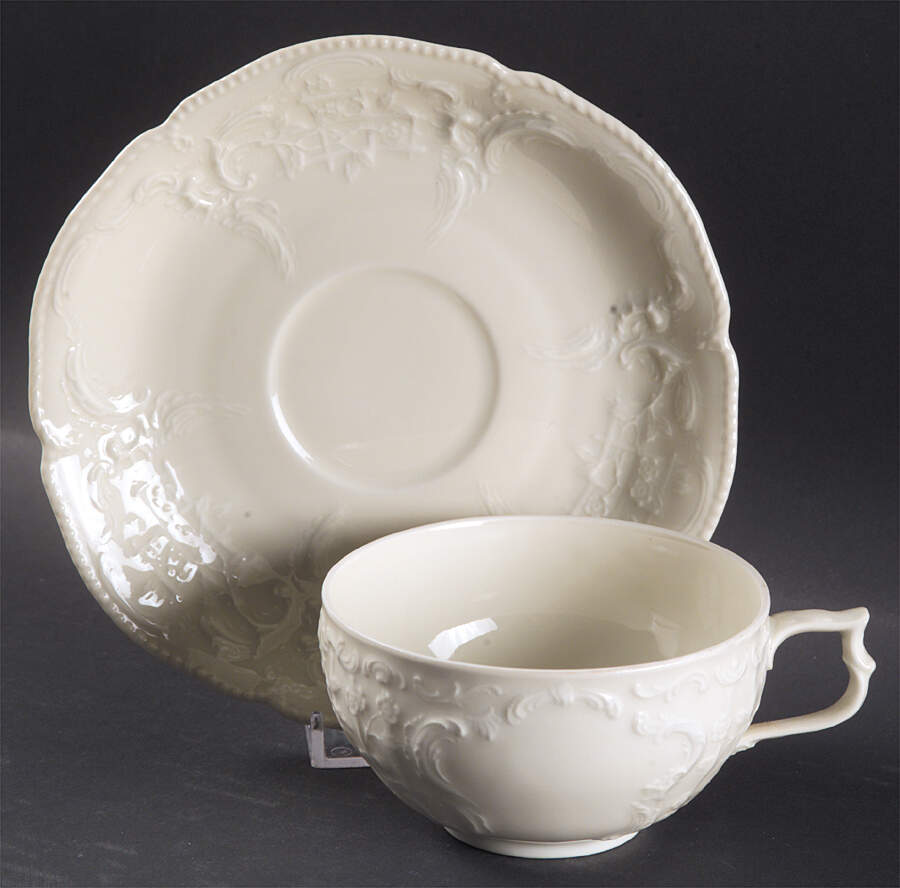 Sanssouci (Ivory, No Trim) Flat Cup & Saucer Set by Rosenthal - Continental-1