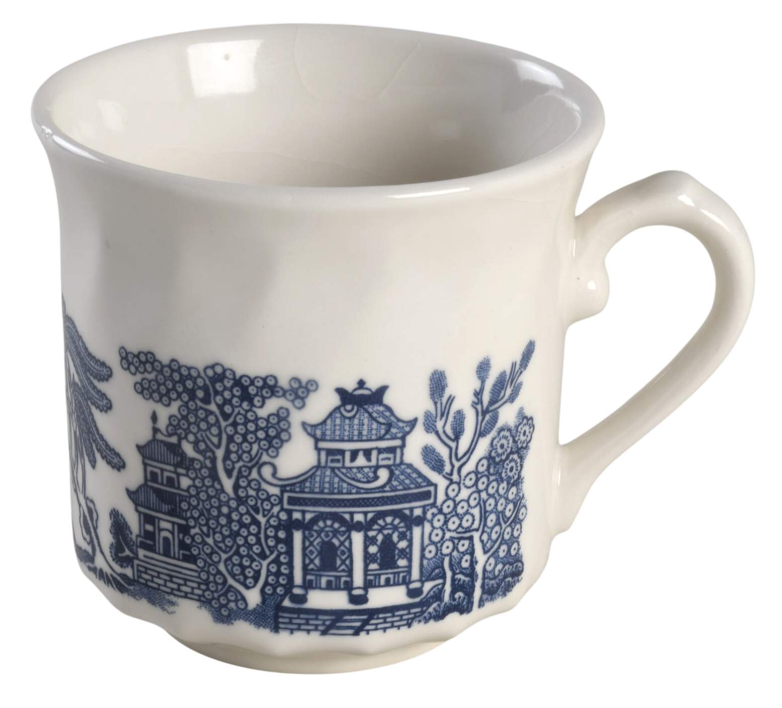 Blue Willow (Swirl Rim, England) Flat Cup by Royal Wessex-1