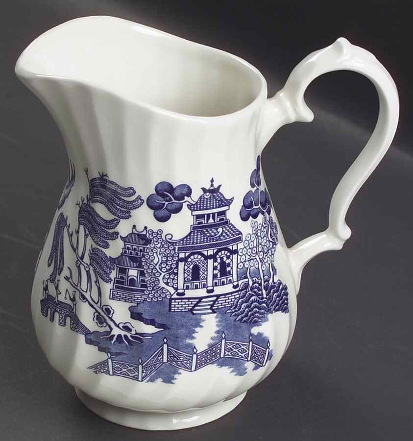 Blue Willow (Swirl Rim, England) Milk Jug by Royal Wessex-1