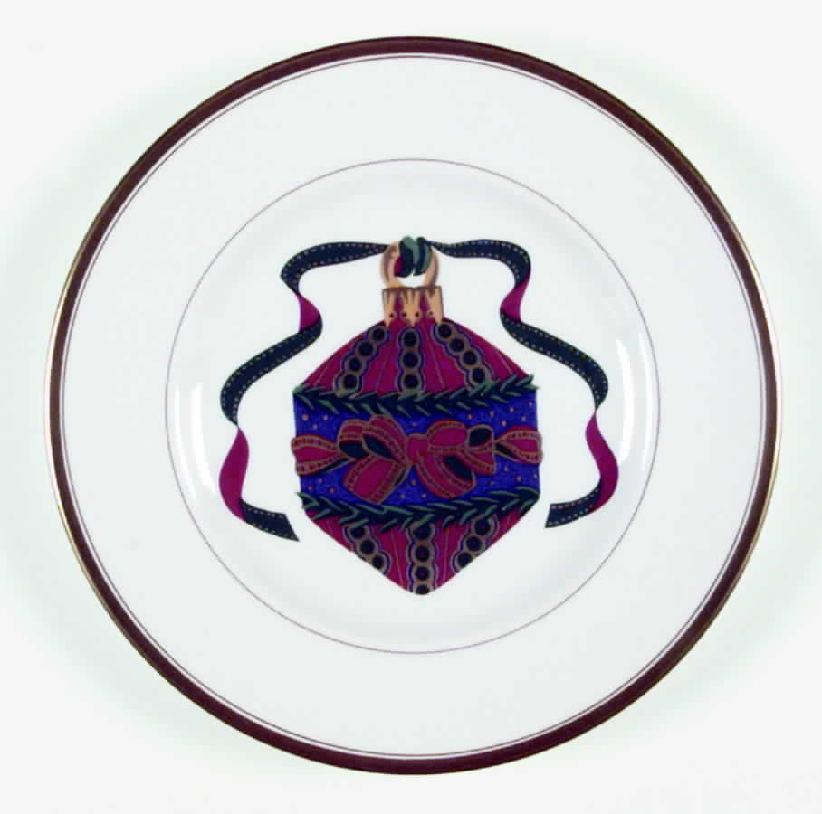 Christmas Ornament Accent Salad Plate by Royal Worcester-1