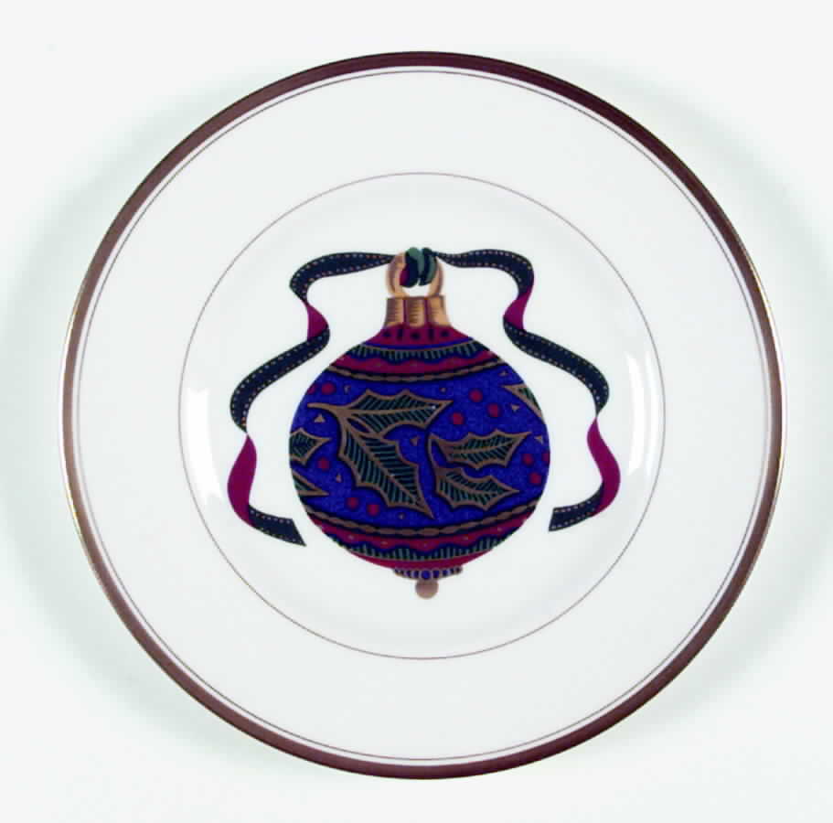 Christmas Ornament Accent Salad Plate by Royal Worcester-1