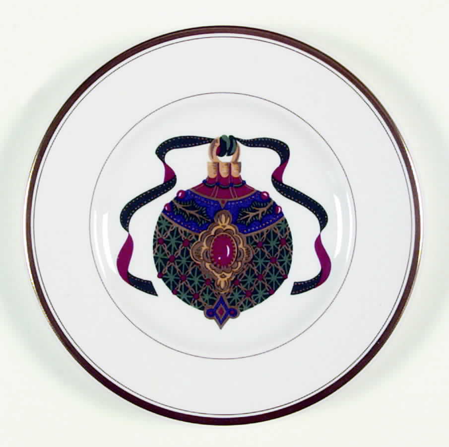Christmas Ornament Accent Salad Plate by Royal Worcester-1