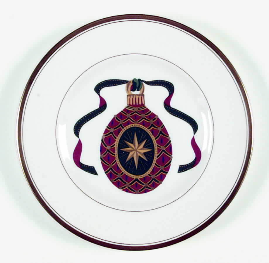Christmas Ornament Accent Salad Plate by Royal Worcester-1