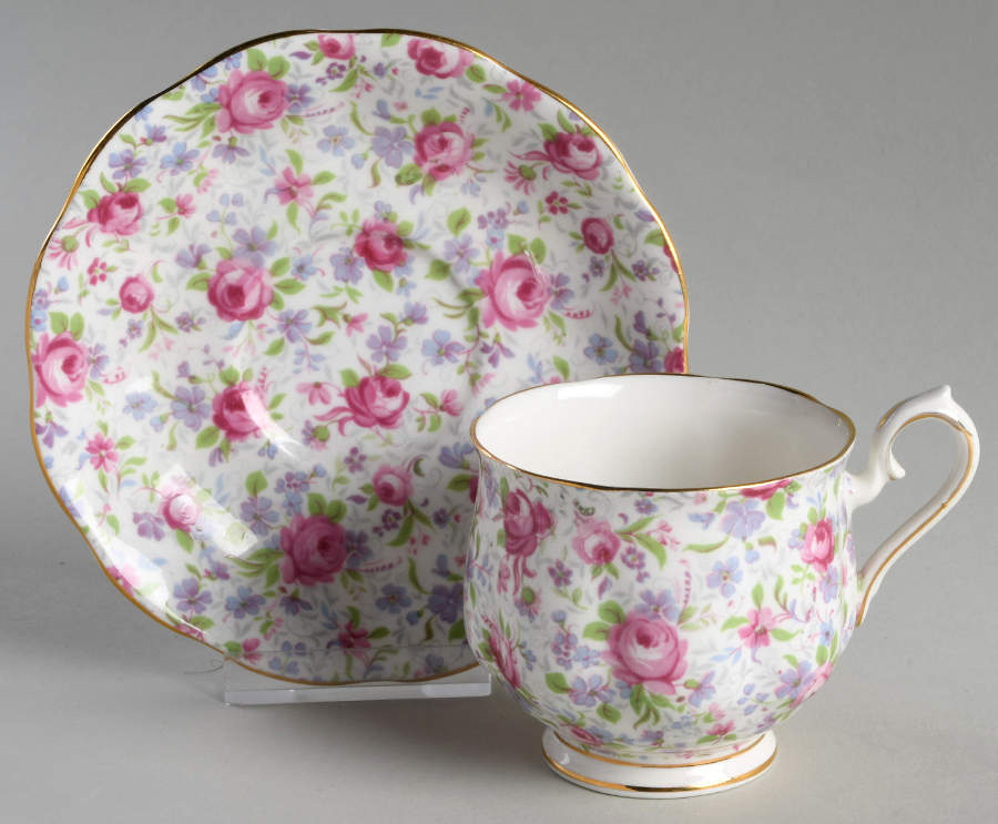 Briar Rose Flat Cup & Saucer Set by Royal Albert-1