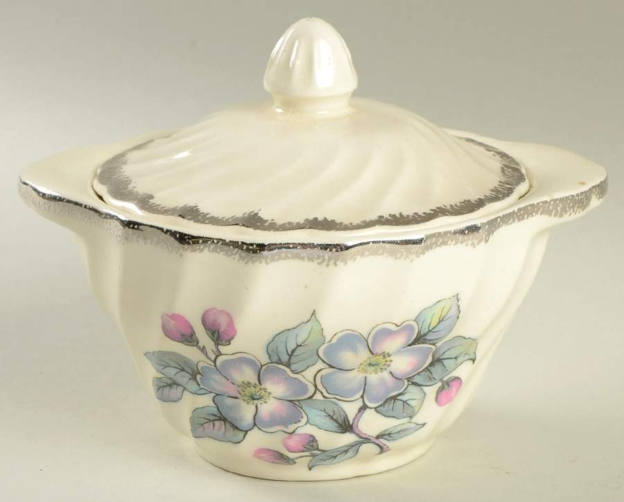 Belvidere Platinum Sugar Bowl & Lid by Royal (USA)-1
