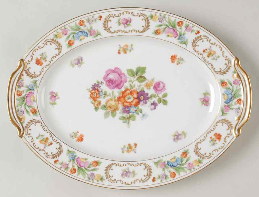 RO51 12" Oval Serving Platter by Rose (Japan)-1