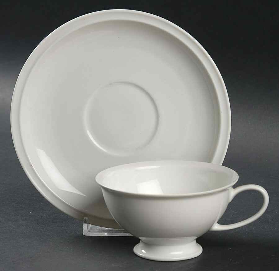 Winifred White Footed Cup & Saucer Set by Rosenthal - Continental-1
