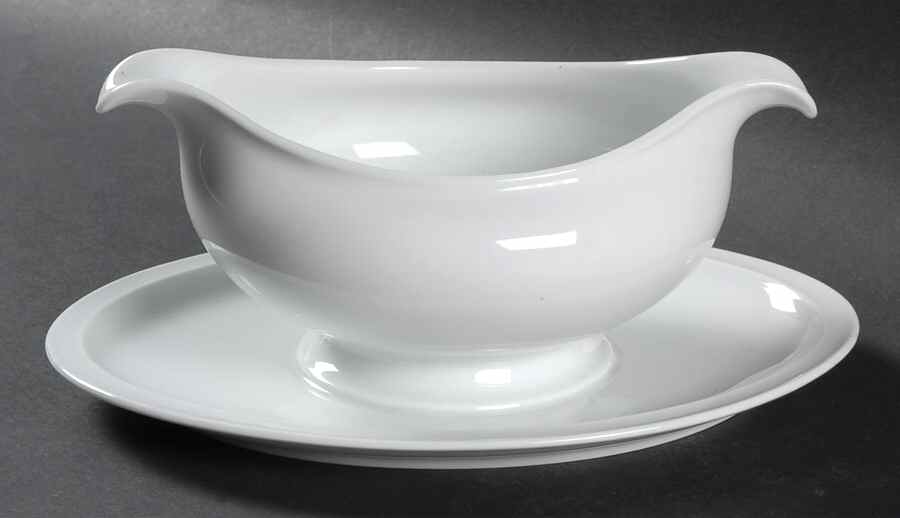Winifred White Gravy Boat with Attached Underplate by Rosenthal - Continental-1