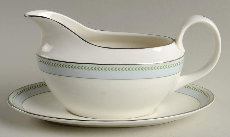 Etienne Platinum Gravy Boat & Underplate by Royal Doulton-1