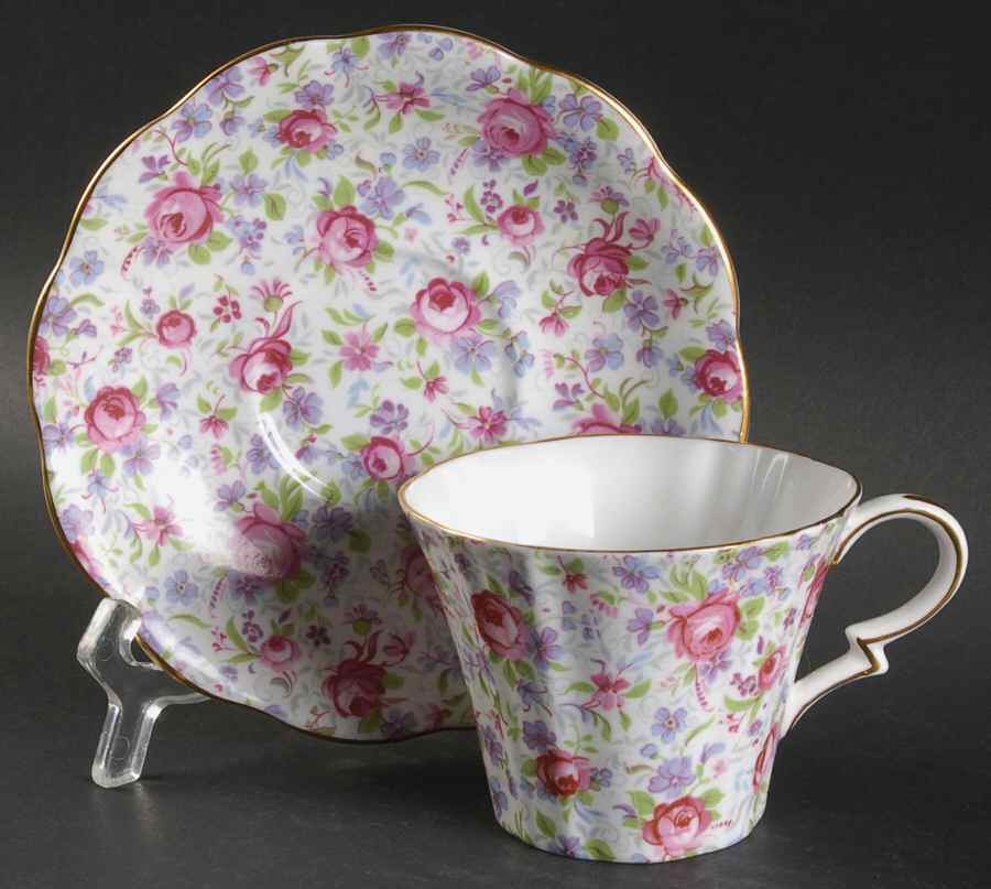1076 Flat Cup & Saucer Set by Royal Standard-1