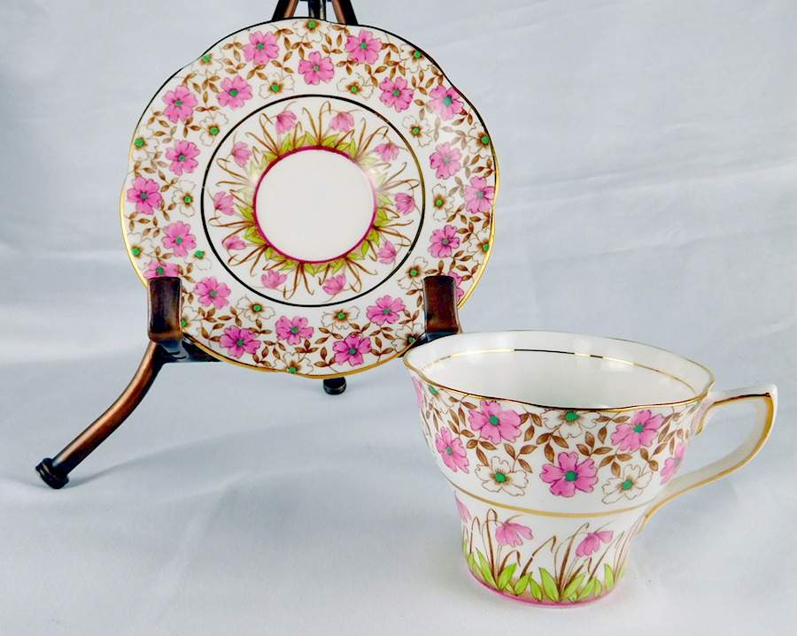 4965 Flat Cup & Saucer Set by Rosina-Queens-1
