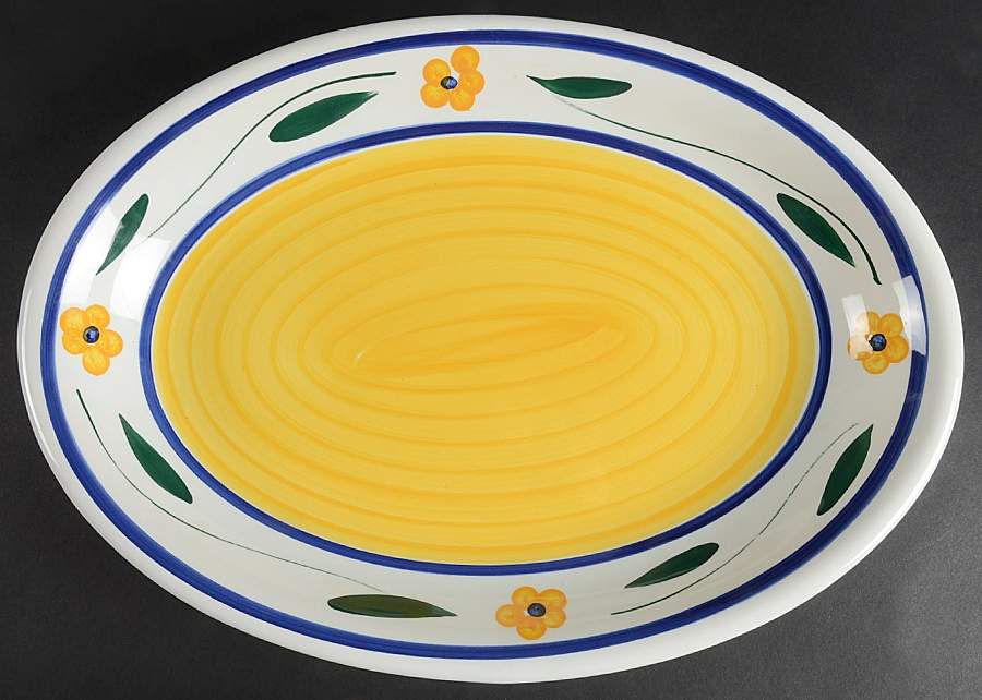 Impatiens 16" Oval Serving Platter by Roma (New York)-1