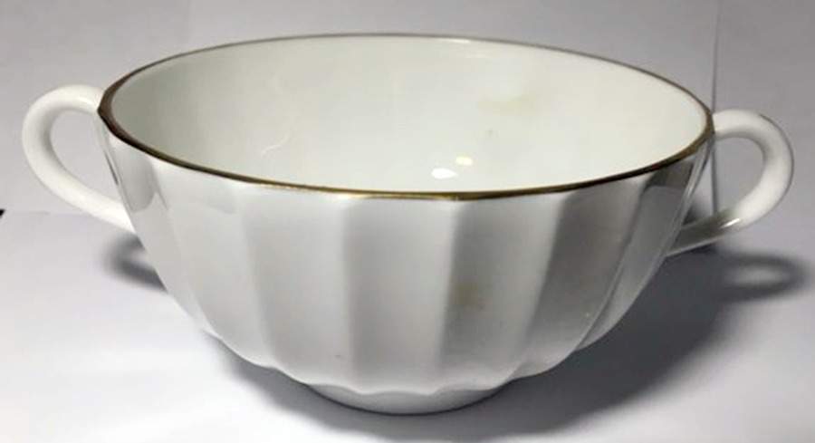 Warmstry Gold Edge Footed Cream Soup Bowl by Royal Worcester-1