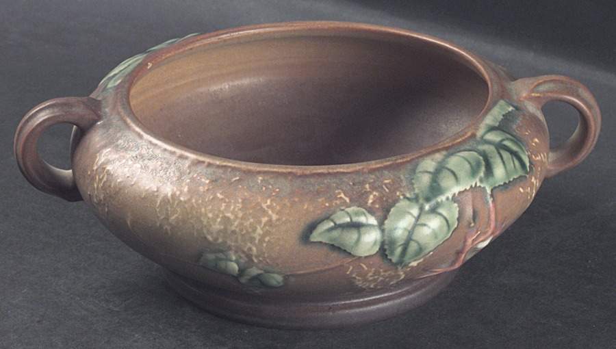 Fuchsia Brown 5" Round Handled Bowl by Roseville-1