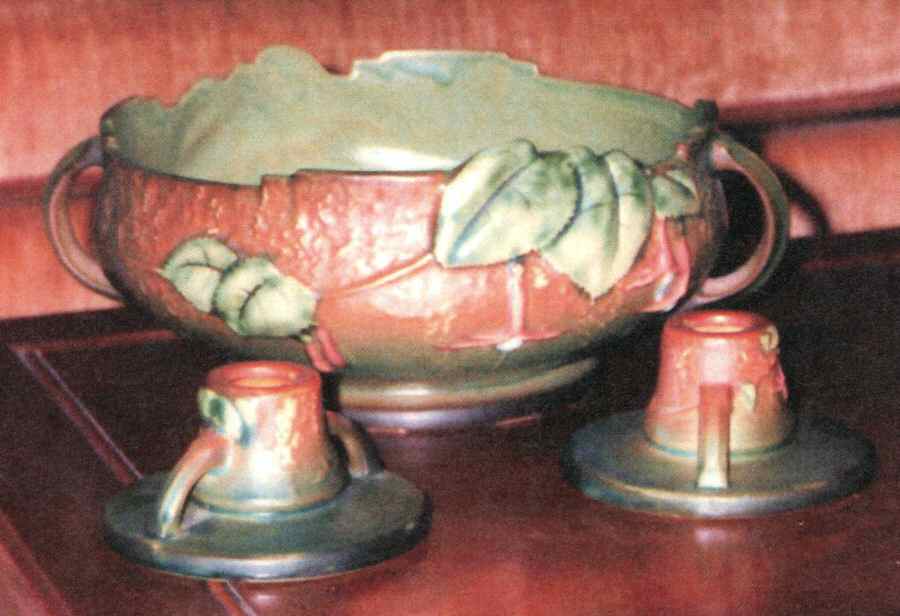 Fuchsia Green 2" Candlestick by Roseville-1