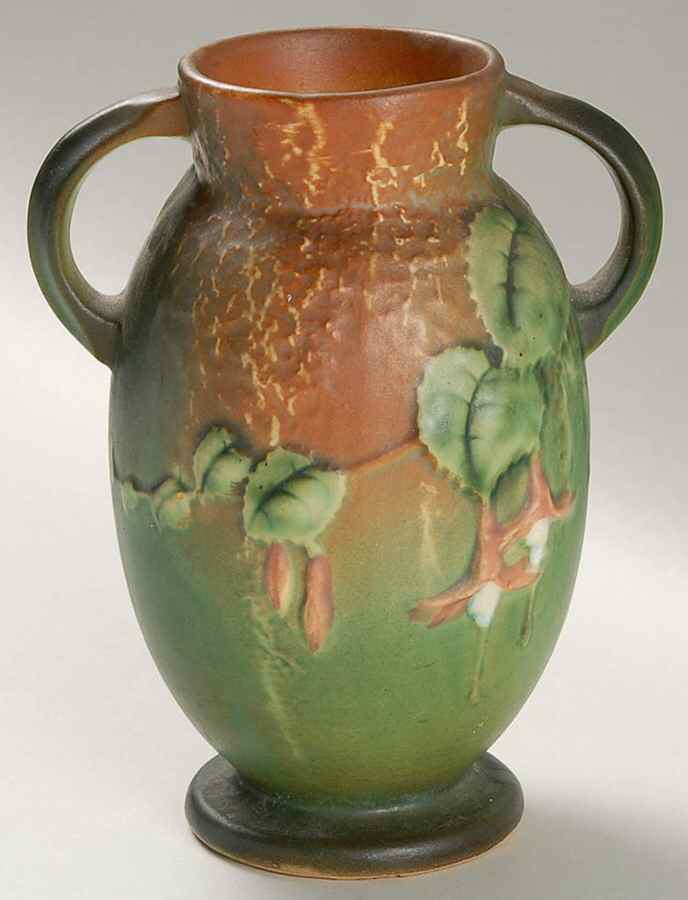 Fuchsia Green 6" Handled Vase by Roseville-1