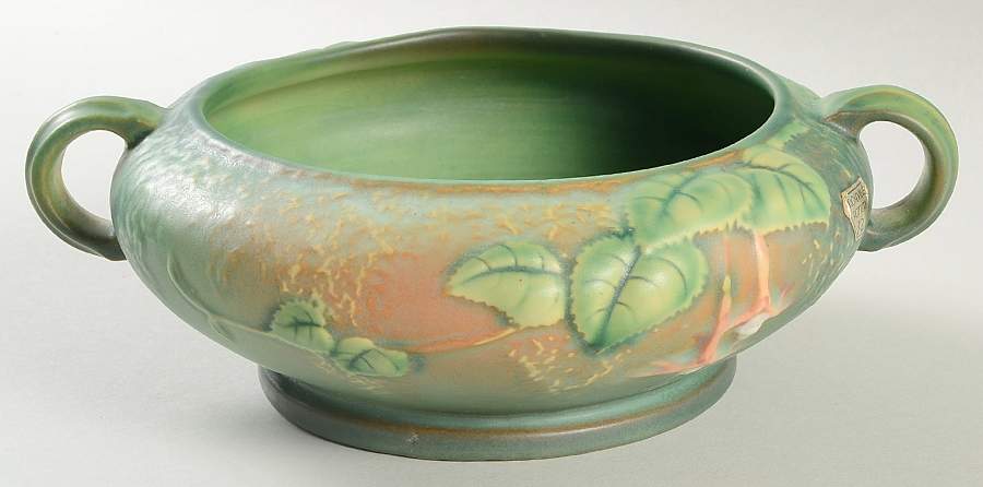 Fuchsia Green 5" Round Handled Bowl by Roseville-1