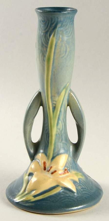 Zephyr Lily Bermuda Blue 7" Bud Vase by Roseville-1