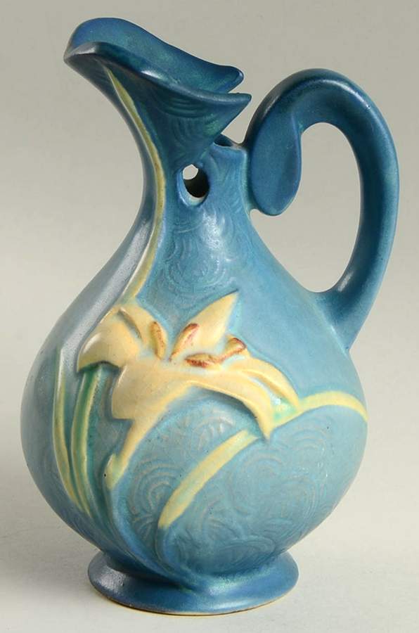Zephyr Lily Bermuda Blue 6" Ewer by Roseville-1