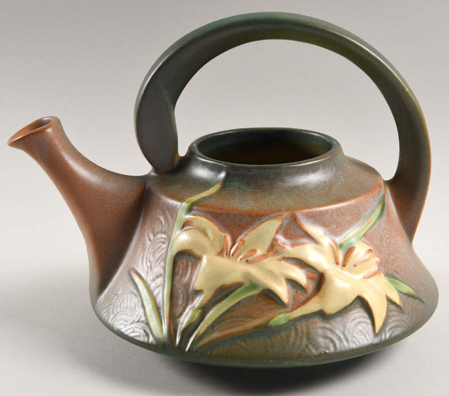 Zephyr Lily Siena Teapot No Lid by Roseville-1