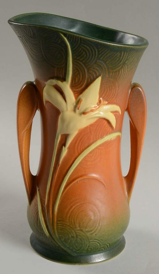 Zephyr Lily Siena 9" Handled Vase by Roseville-1