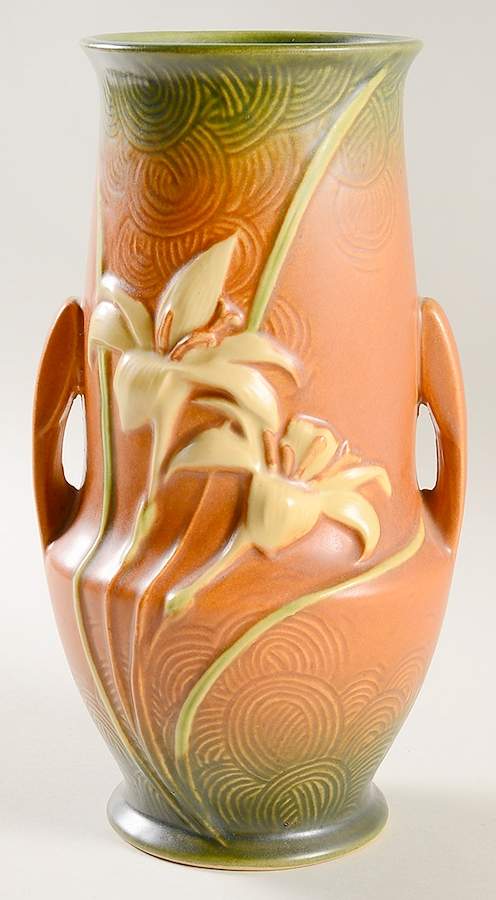Zephyr Lily Siena 10" Handled Vase by Roseville-1